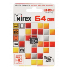 Карта памяти microSDXC MIREX 64GB (UHS-I, U1, class 10)